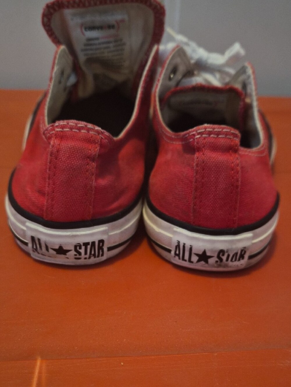 Converse Red Low-Top Canvas Sneakers with White Laces - Picture 2 of 3